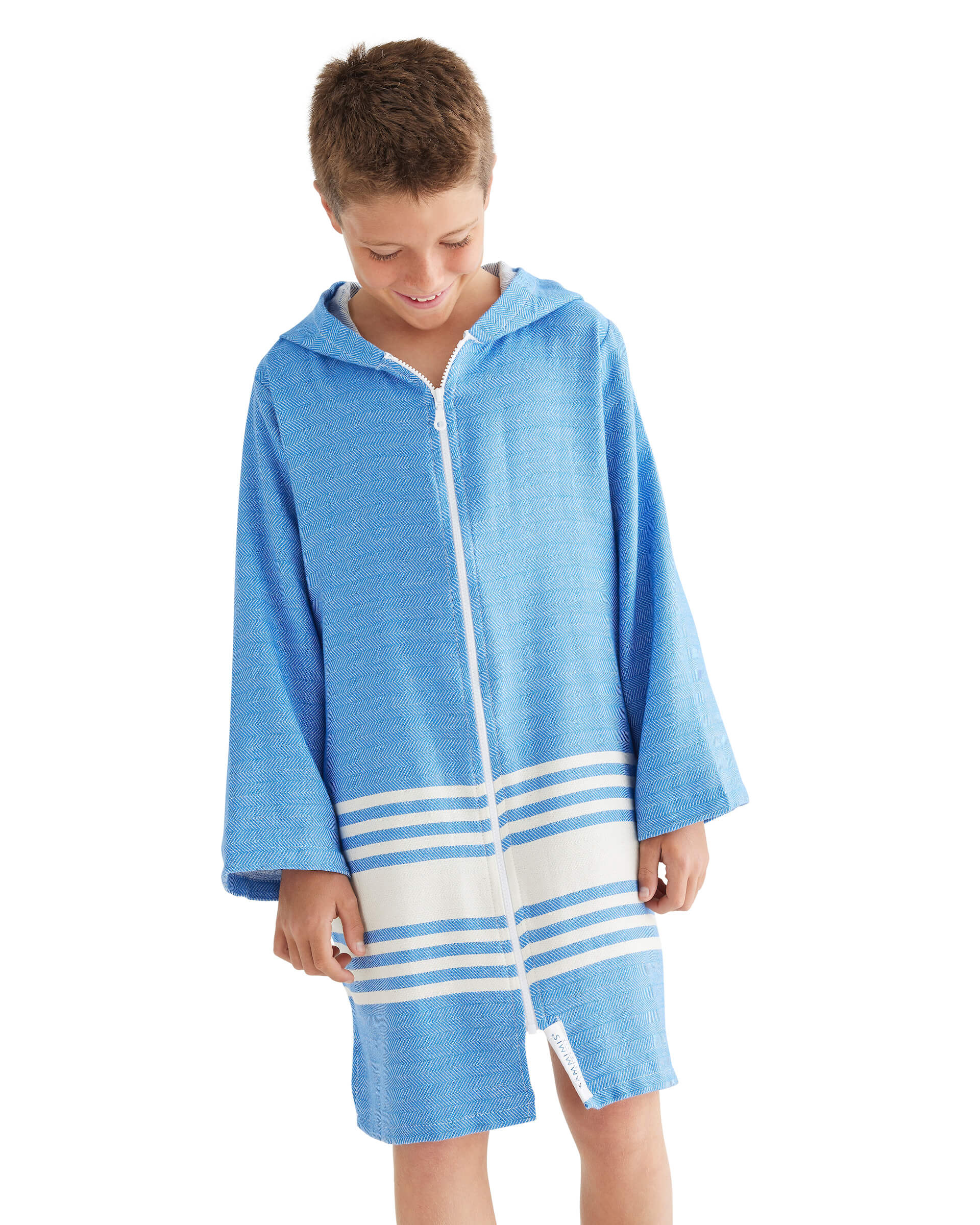 TASSOS Kids Hooded Towel Royal Blue White