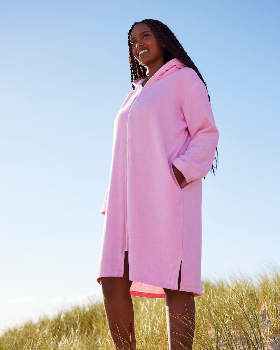 Plus size pink hot sale wool coat